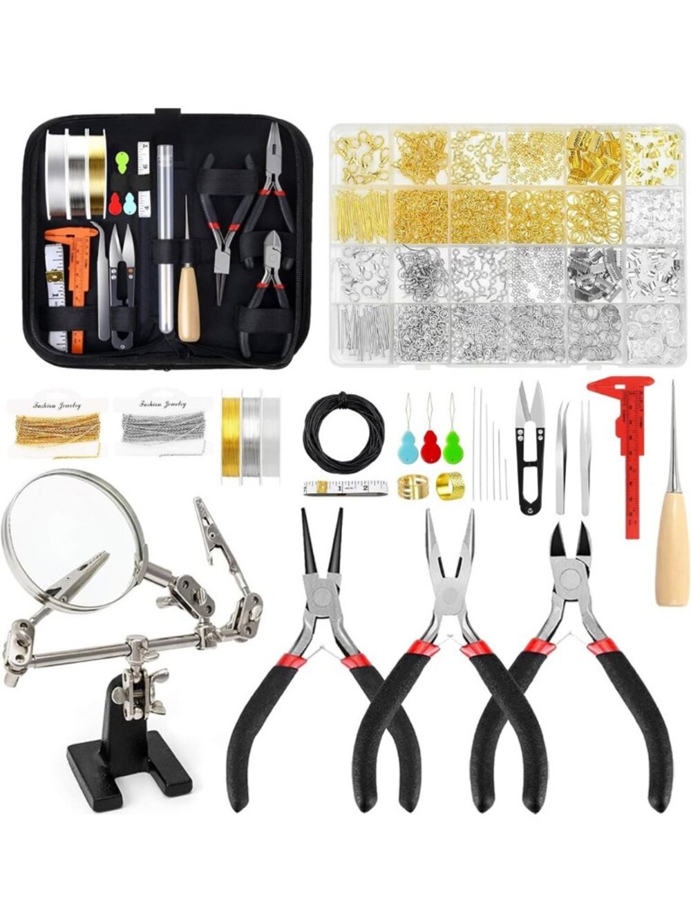 Jewelry Making Supplies Kit with Repair Tools & Findings for Adults - Craft